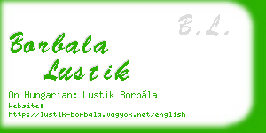 borbala lustik business card